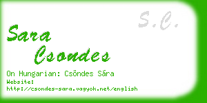 sara csondes business card